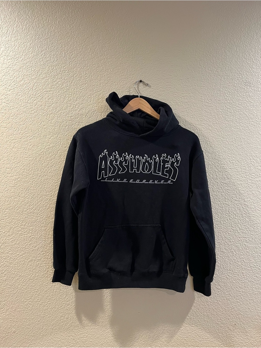 Unbranded Black Zip-Up Style Hoodie with Graphic Logo